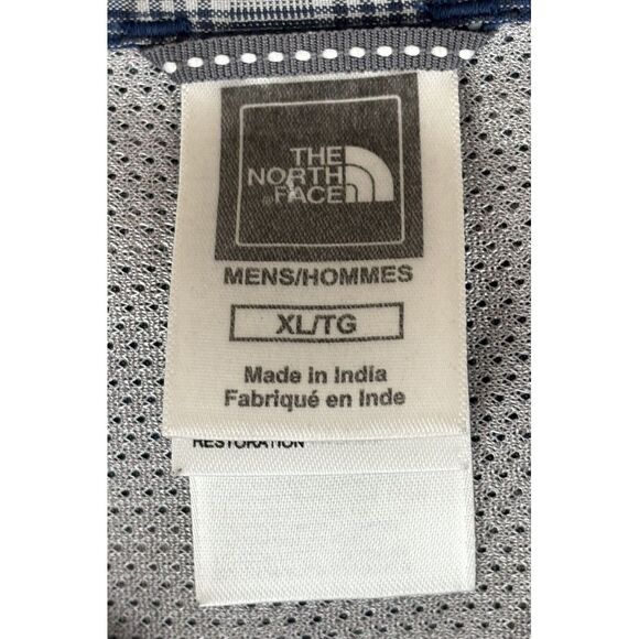 North Face Shirt Mens Size XL Blue Plaid‎ Performance Blend Short Sleeve Casual - Picture 5 of 6